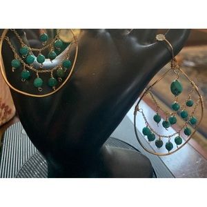 14k filled faceted turquoise earrings